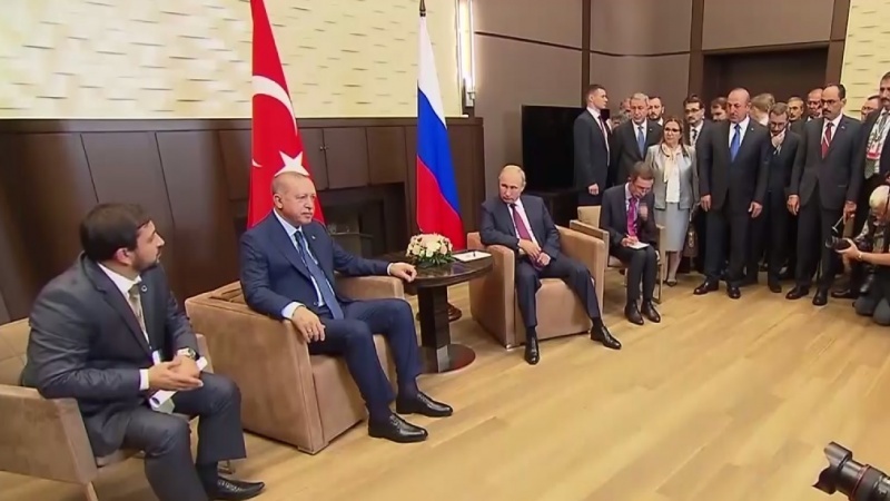  Vladimir Putin and his Turkish counterpart, met at a bilateral summit in the Black Sea resort of Sochi