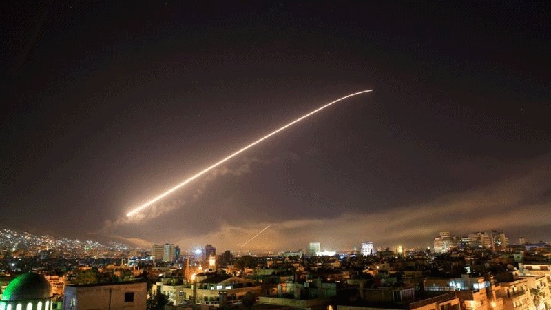 Syria defensive  missile fire as the US launches attack on Damascus early Saturday  April 14 2018