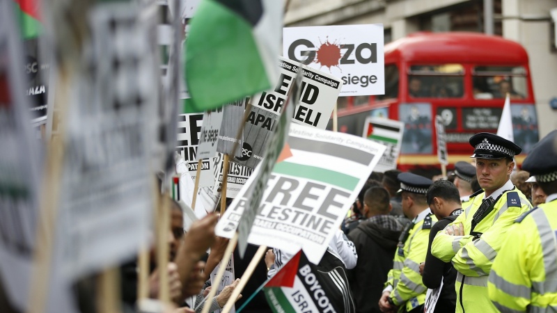 Anti-Israel protesters take to the streets of London