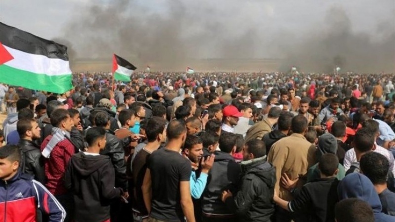 Iranpress: اصابة 16 فلسطينيًا في مسيرات العودة بقطاع غزة