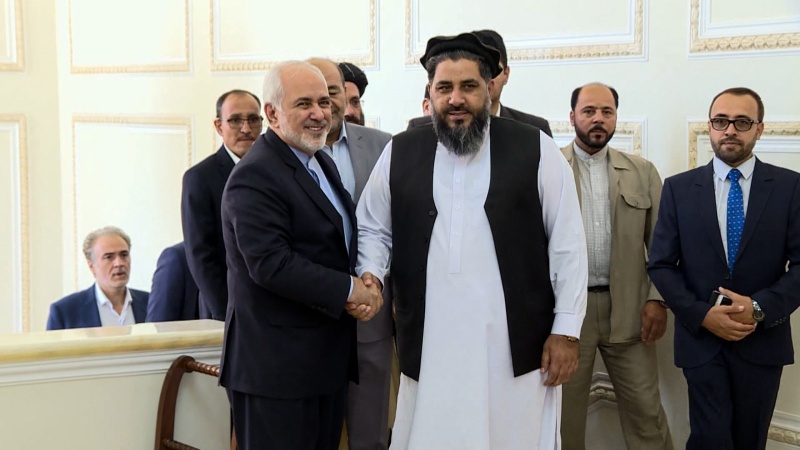 Iranpress: ظريف يلتقي رئيس مجلس الشيوخ الأفغاني