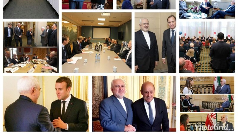 Iranpress: Elysee Palace praises Macron-Le Drian-Zarif talks