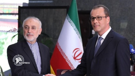 Head of Iran Atomic Energy Organisation confers with IAEA Secretary General