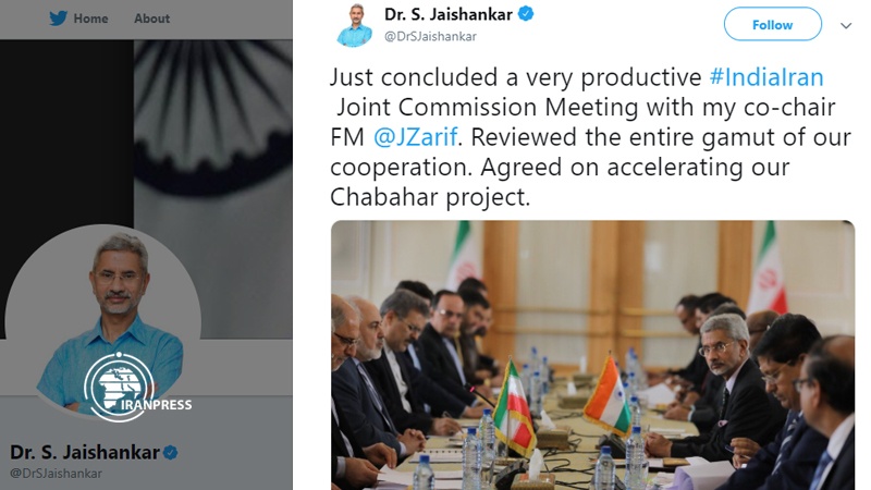 Iranpress: Indian FM: Iran, India to accelerate Chabahar project
