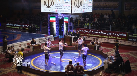 Photo: Third round of traditional Iranian 'Pahlevani' Wrestling Championship underway in Bojnord
