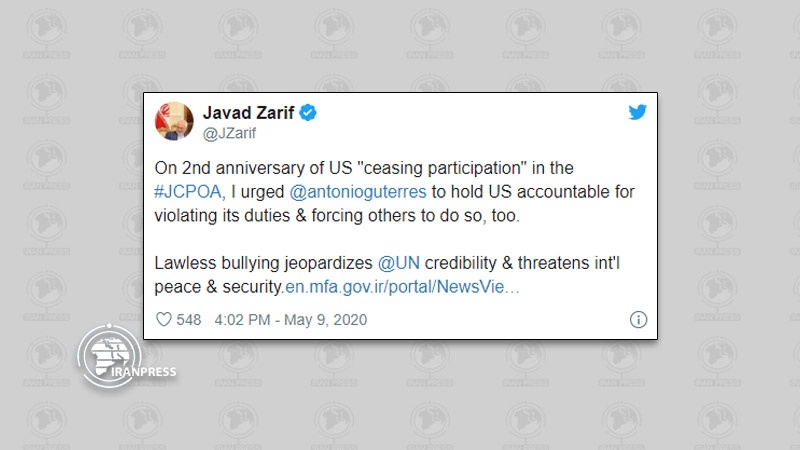 Iranpress: UN should hold US accountable for violating its duties: Zarif