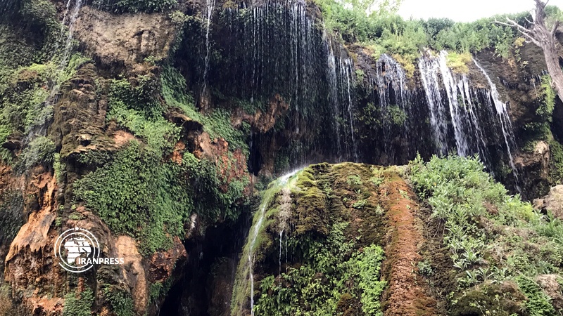 Beautiful Asiab Kharabeh Waterfall on border of Iran, Republic of Azerbaijan