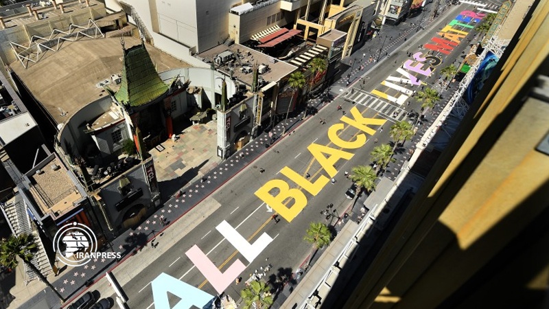 Iranpress: ‘All Black Lives Matter’ painted on Hollywood boulevard