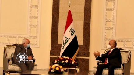 Zarif meets Iraqi President Barham Salih and Head of Fath Alliance Hadi al-Amiri