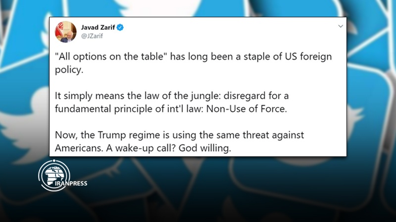 US All options on the table simply means the law of the jungle: Zarif