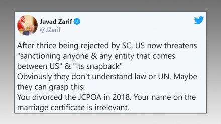 You divorced JCPOA in 2018, Zarif tells US envoy to UN