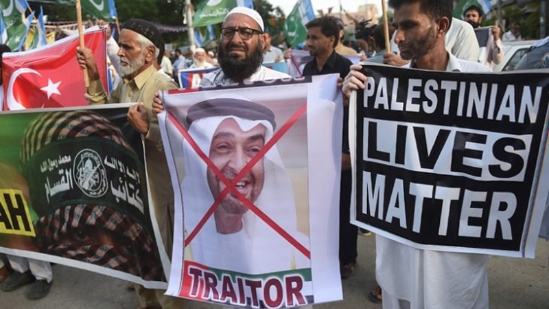 مظاهرات في باكستان ضد التطبيع الإماراتي الصهيوني