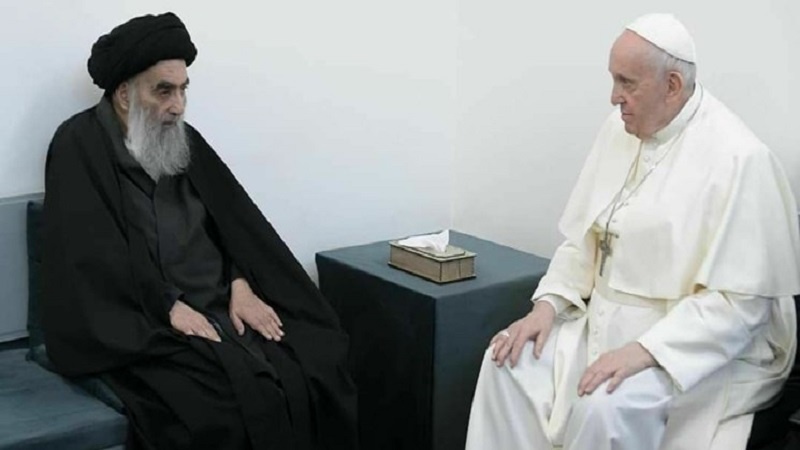 Iranpress: البابا فرنسیس يلتقي بالسيد السيستاني في النجف الأشرف