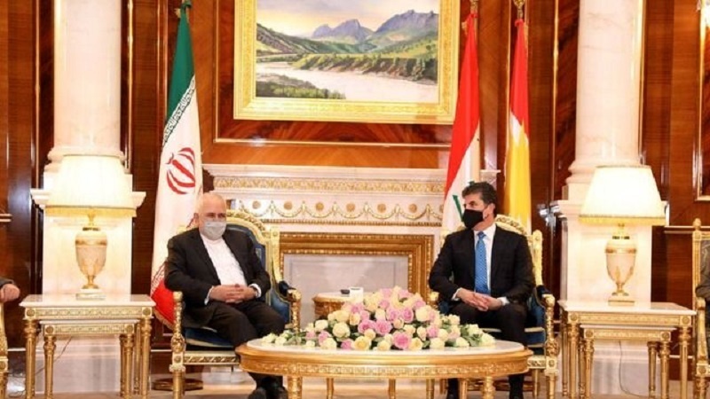 Iranpress: ظريف يلتقى برئيس إقليم كردستان العراق