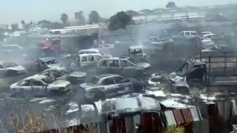 Iranpress: حريق ضخم بضواحي مطار بن غوريون في فلسطين المحتلة 