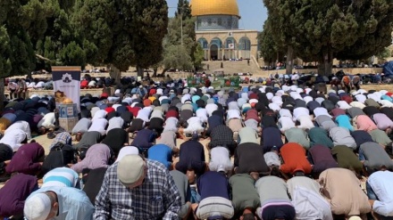 برگزاری نماز جمعه هزاران فلسطینی در مسجدالاقصی