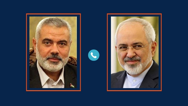 Iranpress: ظريف يجري اتصالا هاتفيا مع إسماعيل هنية