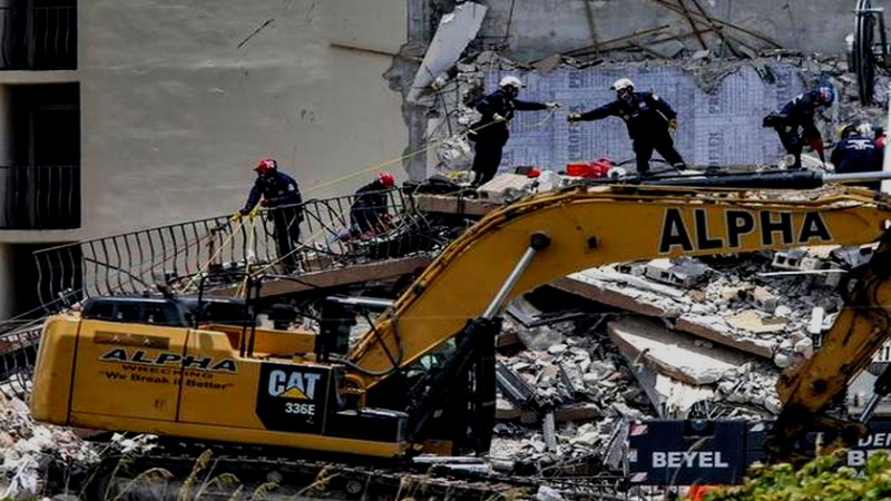 Iranpress: ارتفاع عدد ضحايا انهيار برج سكني في ولاية فلوريدا