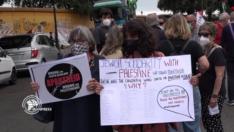 Iranpress: مظاهرة شعبية في إيطاليا تضامنا مع الفلسطينيين