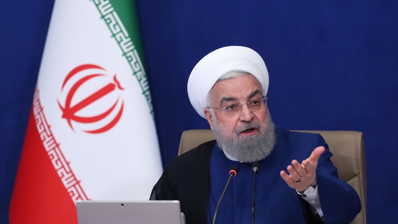 Iranpress: روحاني: على أمريكا أن تتحمل مسؤوليتها عن جريمة الهجوم على الطائرة الإيرانية