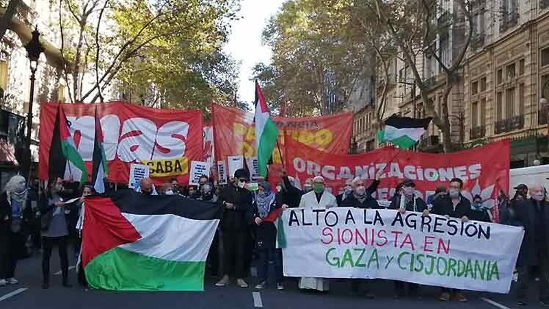 مسيرة داعمة للأسرى الفلسطينيين ومناهضة لإسرائيل بالأرجنتين