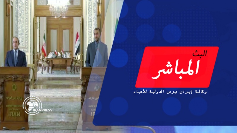 Iranpress: البث المباشر للمؤتمر الصحفي لوزيري الخارجية الإيراني والسوري من وكالة إيران برس