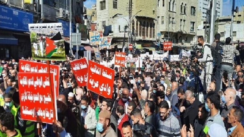 مسيرة احتجاجية في عمان للمطالبة بإسقاط الاتفاقيات مع الاحتلال 