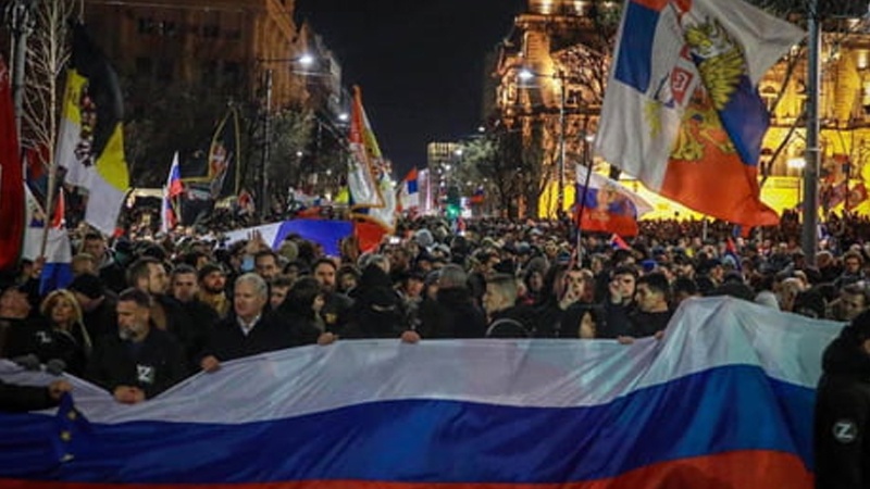 حمایت مردم صربستان از عملیات روسیه در اوکراین