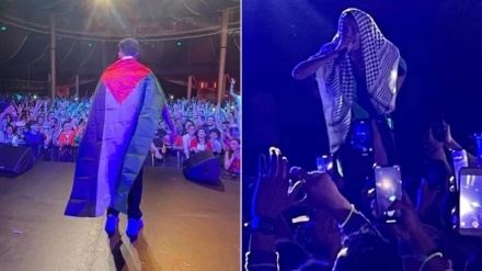 مغني الراب المصري يرفع علم فلسطين في قلب باريس