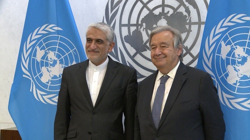 Iranpress: السفير الإيراني الجديد لدى أمم المتحدة يلتقي غوتيريش