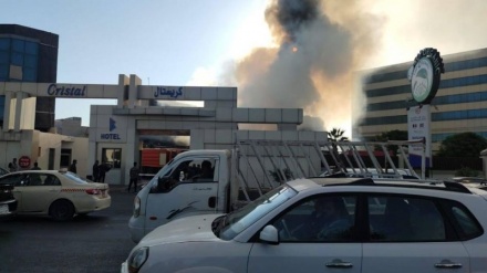 بالفيديو .. نشوب حريق في أحد فنادق أربيل بكردستان العراق