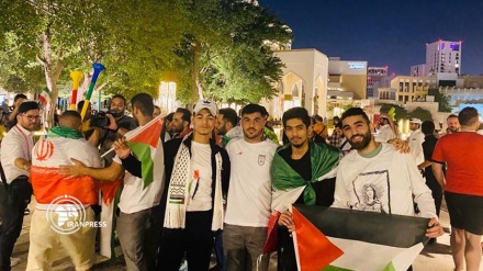  حمایت فلسطین از تیم ایران برای بازی مقابل آمریکا 
