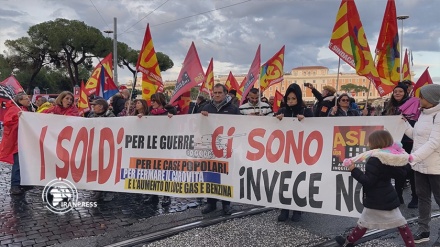  تظاهرات در ایتالیا؛ اعتراض به‌گرانی و جنگ‌اوکراین
