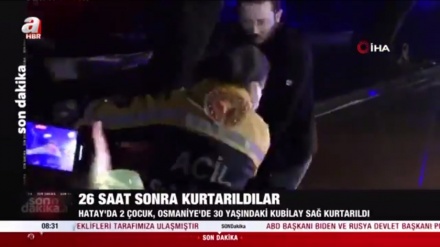ببینید؛ نجات دو نفر پس از ۲۶ ساعت از زیر آوار در ترکیه