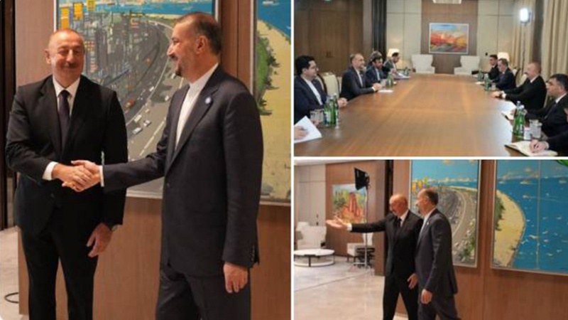Iranpress: وزير الخارجية يلتقي برئيس أذربيجان