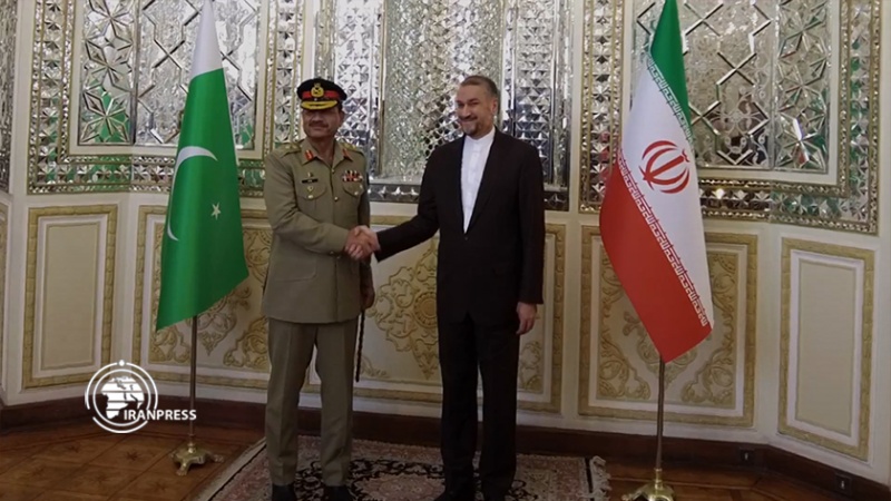 Iranpress: أميرعبداللهيان يلتقي بقائد الجيش الباكستاني