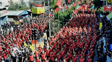 شاهد .. مسيرة عاشورائية لحزب الله اللبناني في الضاحية الجنوبية  لبيروت
