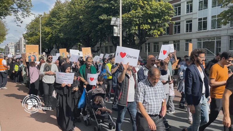 Iranpress: مظاهرات المسلمين المقيمين في هولندا تنديدا بالإساءة للمصحف الشريف