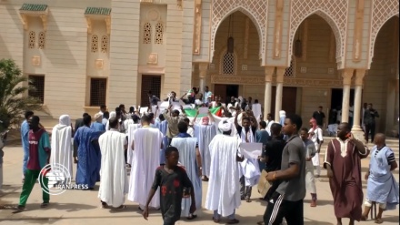 وقفة شعبية في نواكشوط رفضًا للتطبيع وتأكيداً لدعم القدس والمسجد الأقصى + فیدیو
