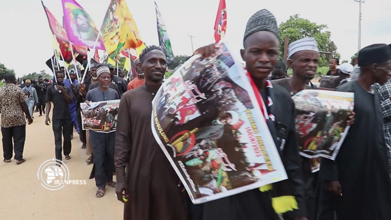 Iranpress: حشود المسلمين في مسيرة أربعينية الإمام الحسين (ع) بنيجيريا