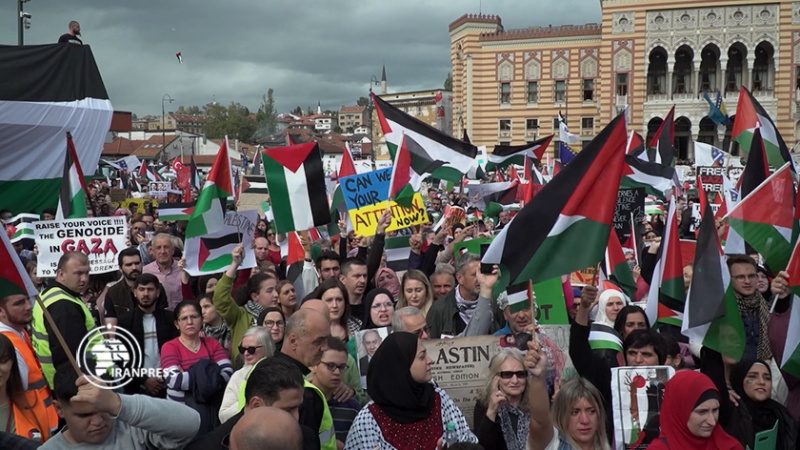 Iranpress: مظاهرة مؤيدة للفلسطينيين في سراييفو