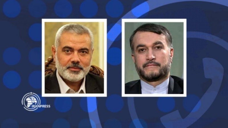 Iranpress: محادثة هاتفية بين وزير الخارجية الإيراني وهنية