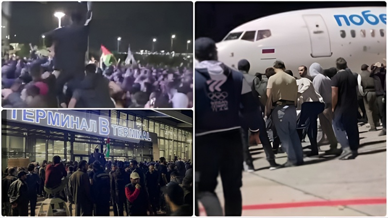 Iranpress: شاهد ... متظاهرون يقتحمون مطاراً في داغستان احتجاجاً على هبوط طائرة قادمة من الكيان الصهيوني