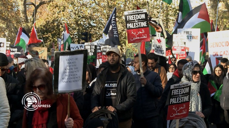 Iranpress: مظاهرة مؤيدة للشعب الفلسطيني في العاصمة الألمانية 