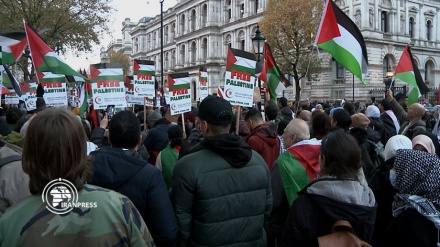 وقفة مناهضة للكيان الصهيوني أمام مقر رئاسة الوزراء البريطانية + فيديو 