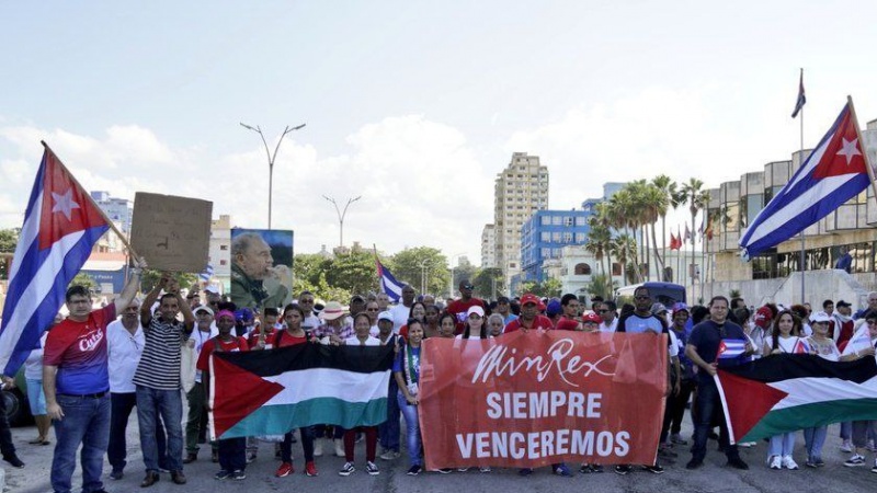 ایران برس: مظاهرات في العاصمة الكوبية هافانا دعمًا للقضية الفلسطينية وإسنادًا لغزة + صور 