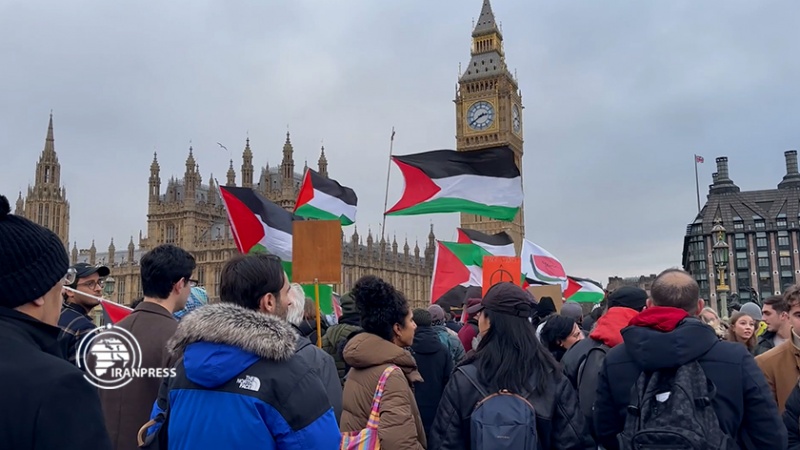 Iranpress: تظاهرات العاملين في مجال الرعاية الصحية والأطباء البريطانيين دعمًا للفلسطينيين
