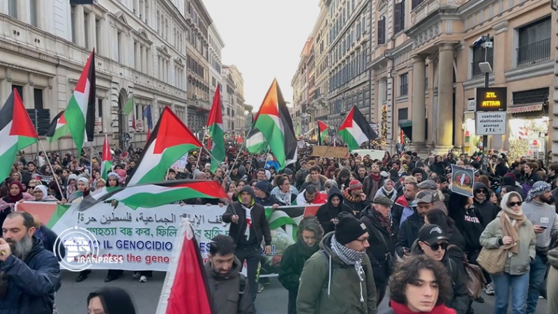 Iranpress: مظاهرة لسكان العاصمة الإيطالية دعمًا للفلسطينيين