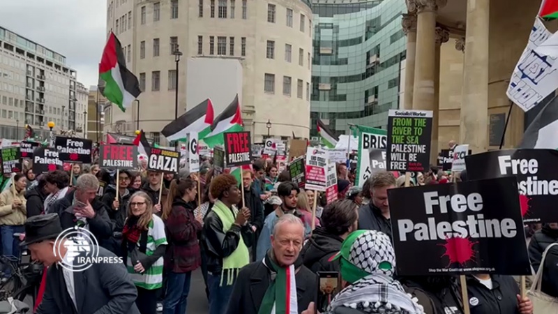 Iranpress: مسيرة داعمة للفلسطينيين في لندن + فيديو