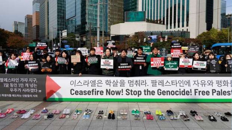 Iranpress: مظاهرة بكوريا الجنوبية مناهضة للعدوان على غزة